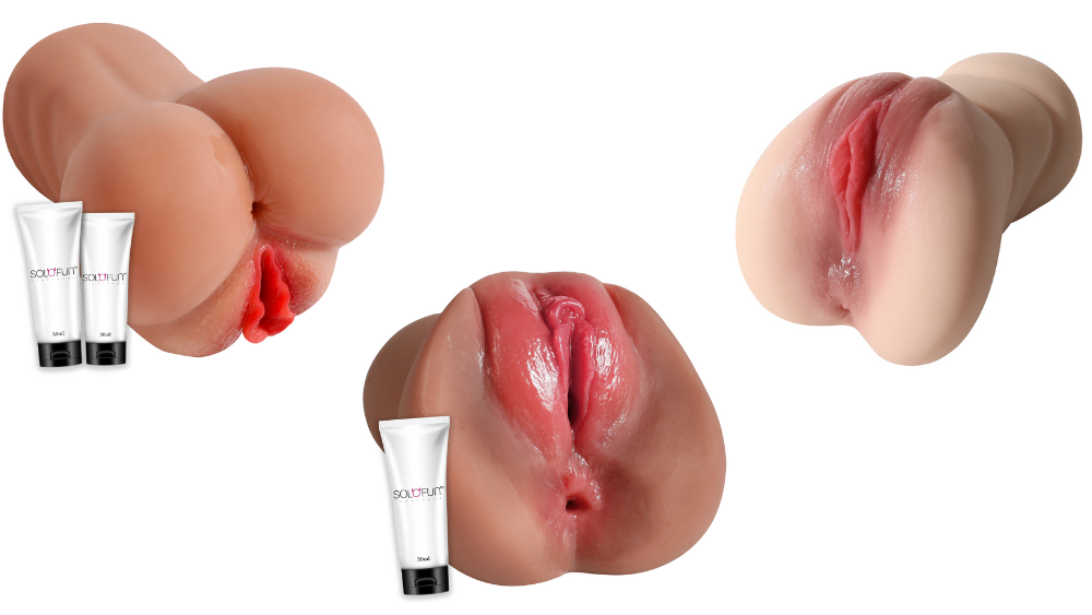 three different pocket pussies from SoloFun
